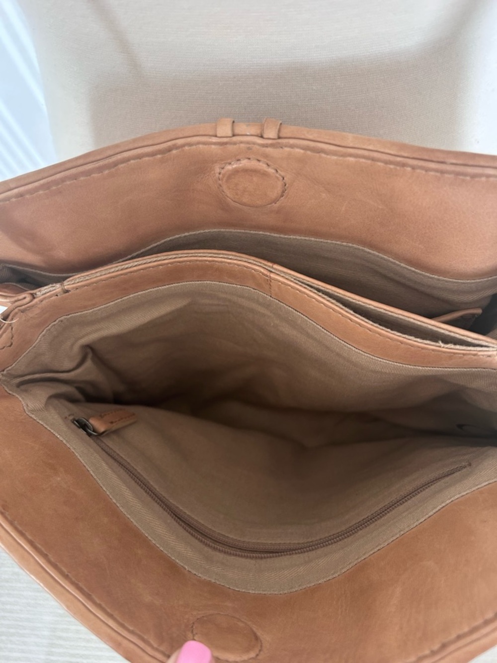 Woven Leather  Tassel Crossbody Shoulder Bag Tan Brown Made in India Vtg - Picture 5 of 7